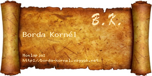 Borda Kornél névjegykártya