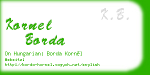 kornel borda business card